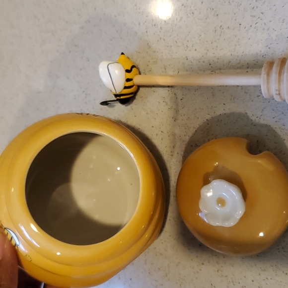 🐝 Mini Beehive Honey Pot with Wooden Dipper 🍯 NEW - Picture 5 of 9